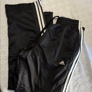 Adidas  Black Joggers with White Stripes